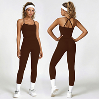 Ensemble de sport deux pièces personnalisé pour femme : soutien-gorge de yoga dos nu et leggings taille haute – Vêtements de fitness et yoga en gros