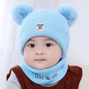 ชุดหมวกไหมพรมปอมปอมสีดำสำหรับเด็กฤดูหนาวแบบ unisex และผ้าพันคอ  สำหรับใช้ในชายหาดและในที่ทำงาน - Product Image 3