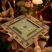 Alas Mahjong Mewah Modern Amerika Grosir, Permukaan Anti Selip, Portabel, Tahan Air untuk Bermain Mahjong