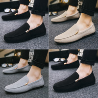 Chaussures décontractées pour hommes, style coréen, à enfiler, respirantes, en PU, avec doublure en coton, antidérapantes, taille 45, collection été 2026