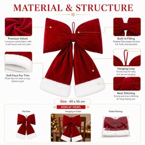 Lazo Navideño de Terciopelo Personalizado con Ribete de Felpa en Múltiples Tonos Rojos para Decoración Navideña, Envoltura de Regalos y Marca con Logotipo - Product Image 4