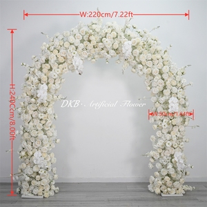 DKB Factory Wholesale Artificial Silk <b>Flower</b> Arch Wedding White Rose Artificial Silk <b>Flower</b> Arch for Wedding & Valentine's Decor - Product Image 2
