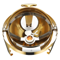 Chauffe-Plats de Luxe pour Buffet d'Hôtel, en Acier Inoxydable Doré, 6L, Chauffage à l'Alcool, Grande Fenêtre de Visualisation, Marque GeHong, Type Roll-Top