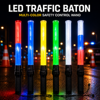 Bâton de signalisation LED clignotant de 54 cm, rechargeable, pour le contrôle du trafic