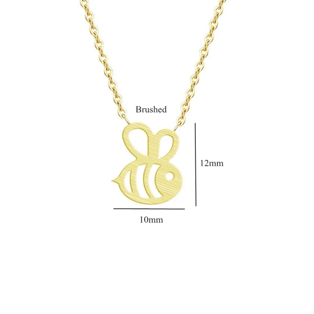 Bee Pendant Necklace Trending Products 2024 New Arrivals Vacuum Plate Gold Bee Necklace Bee Jewelry