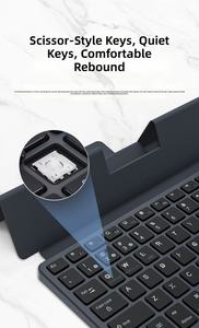 Clavier Bluetooth universel portable rechargeable avec connexion multi-appareils et étui en cuir PU pour tablettes et téléphones mobiles - Product Image 6