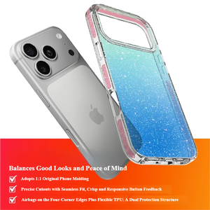 Funda Holográfica con Efecto Blue-ray IMD para <span class=keywords><strong>iPhone</strong></span> 17 16 15 Pro Max, Cubierta con Degradado de Estrellas y Brillo, Superficie Lisa - Product Image 2