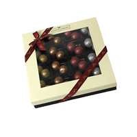 Boîte d'emballage de chocolat truffé rectangulaire personnalisée, emballage de luxe pour chocolat avec fenêtre transparente