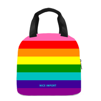Sac à déjeuner arc-en-ciel polysexuel pour femmes et hommes, sac fourre-tout réutilisable, sacs à déjeuner isothermes pour le travail, le pique-nique, l'école ou les voyages