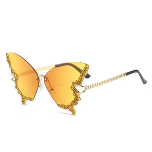 Gafas de Sol de Marca para Mujer, Diseño de Mariposa con Diamantes, Estilo Vintage Y2K, Sin Montura, Extra Grandes, 2025 - Product Image 4