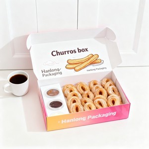 Özel marka biyobozunur Churros kutusu geri dönüşümlü gıda sınıfı ekmek kek çörek çerez yiyecek kutusu - Product Image 5