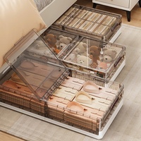 Organisateur pliable en plastique grande capacité pour vêtements sous le lit, rangement pour la maison, la chambre, les vêtements, les couettes, les jouets