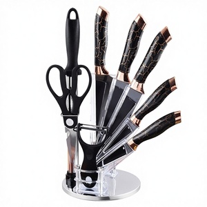 Juego de <span class=keywords><strong>Cuchillos</strong></span> de Cocina de Acero Inoxidable de Nueve Piezas, Soporte Giratorio <span class=keywords><strong>para</strong></span> <span class=keywords><strong>Cuchillos</strong></span> con Doble Recubrimiento Electrolítico, Cuchillo de <span class=keywords><strong>Chef</strong></span> Afilado - Product Image 1