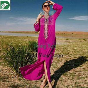 Manga larga Color amarillo <span class=keywords><strong>Cabaya</strong></span> Mujeres Vestido musulmán Elegante Dubai Modesto Vestidos largos con capucha Vestidos de noche - Product Image 5