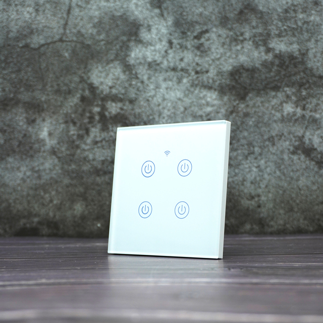 XZJ for Tuya Smart 4-Gang WIFI Switch Durable 4-Way with Max. 10A Current