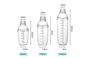 <span class=keywords><strong>Bouteille</strong></span> shaker à cocktail en plastique personnalisée 12oz/16oz/24oz/32oz mélangeur de vin à <span class=keywords><strong>martini</strong></span> transparent échelle crépine type outil de bar - Product Image 3