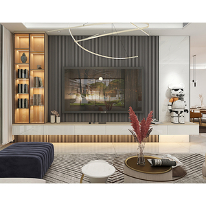 Prix d'usine – Meuble TV mural moderne style ferme en chêne écologique, étagère flottante pour salon - Product Image 3