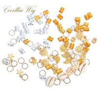 Set da 80 Pezzi: Anelli per Dreadlock, Fermagli per Capelli, Fibbie Metalliche, Piccoli Accessori per Trecce, Anelli di Estensione a Stella, Set Fai-da-te con 24 Accessori Trendy