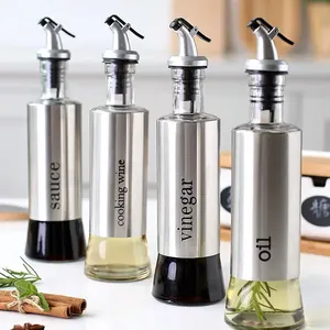 Grosir bumbu botol dispenser glass-Botol Bumbu Dapur Kaca 48Pcs, Botol Dispenser Kecap Anti Bocor Kreatif, Pot Minyak