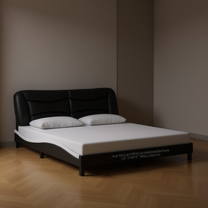 Letto Imbottito Hvar King Size in Ecopelle Nera con Illuminazione LED, Design Moderno Senza Materasso - Product Image 2
