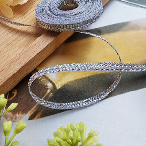 4mm Gift Packing <b>Ribbon</b> Nylon Metal <b>Wire</b> Glitter Silvery <b>Ribbons</b> Decor Gold and Silver Metallic Band for Decoration Festival - Product Image 2