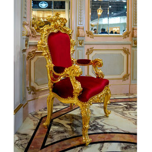 Hoàng Gia tay khắc đồ nội thất phòng khách ghế và bàn <span class=keywords><strong>Baroque</strong></span> sang trọng vàng Ghế ăn với cánh tay - Product Image 2