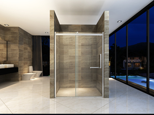 Usine chinoise vente directe salle de bain cabine de <span class=keywords><strong>douche</strong></span> coulissante <span class=keywords><strong>porte</strong></span> en verre trempé sans cadre pour hôtels - Product Image 2