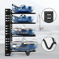 Support compact pour casseroles avec séparateur amovible et cadre à fentes compactes pour l'angle d'un placard d'appartement studio et le côté de l'évier