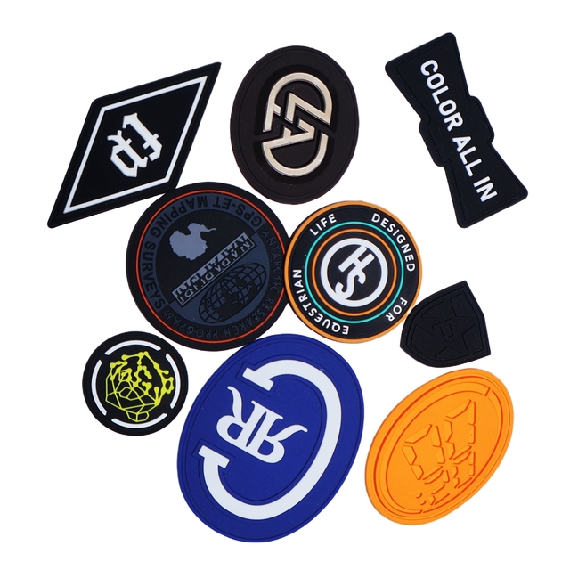Personalized Clothing Label Custom Rubber Patch Embossed Brand Logo Soft Rubber PVC Patch Rubber Silicone Patch for T-Shirts