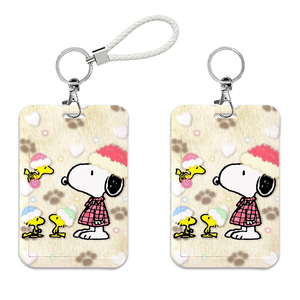 Porte-cartes d'identité professionnels en plastique personnalisés, motif chien blanc de dessin animé <span class=keywords><strong>Snoo</strong></span>, avec clip pour badges et attaches de cou pour le travail - Product Image 5
