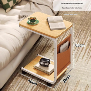 Table <span class=keywords><strong>console</strong></span> minimaliste moderne |   Petit <span class=keywords><strong>meuble</strong></span> de salon roulant en bois et acier carbone pour chambre et rangement de canapé - Product Image 4