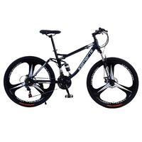 Vélo de Montagne Tout Suspendu 26 Pouces avec Roue Monobloc, 27 Vitesses, Freins à Disque Doubles, Suspendu Arrière, Cadre en Acier, Double Amortisseur – Fournisseur d'Usine