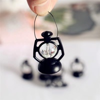 Mini lampe à pétrole rétro en métal, accessoires de décoration pour maison de poupée DIY