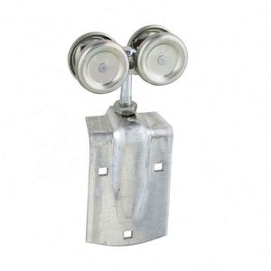 WEKIS Heavy Duty Steel Brass Barn Door Hardware <b>Sets</b> Contemporary Box Track Trolley Double Door Bypass Design Durable <b>Screw</b> - Product Image 5