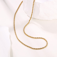 Chaîne torsadée plaquée or véritable 18 carats HOVANCI, chaîne en acier inoxydable à coupe diamant de 2/5 mm, collier de chaîne torsadée, 18, 20, 24 pouces