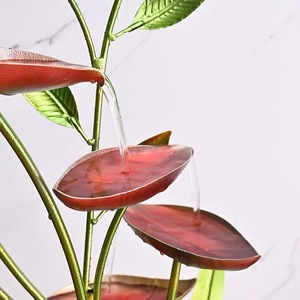Fontaine d'eau moderne minimaliste sur pied, décor en métal orange pour salon et entrée - Product Image 3