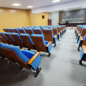 Asientos Plegables de Tela Azul Minimalistas Modernos para Teatro, Iglesia, Auditorio, Cine y Escuela con <span class=keywords><strong>Tablero</strong></span> de Escritura, Precio al por Mayor - Product Image 2