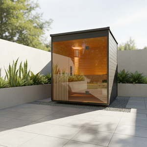 ซาวน่าแบบฟินแลนด์สำหรับใช้ในบ้าน ยี่ห้อวิลลี่ วอนก้า พร้อมฟังก์ชั่นซาวน่าอินฟราเรดไกลและอ่างน้ำแข็ง รวมถึงเตียงนอนสำหรับอบไอน้ำแห้งทั้งสองพื้นที่ - Product Image 1