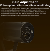 Microphone dynamique USB-C XLR FS-338 avec support de bureau 192kHz/24bit, lumière RGB, bouton de sourdine, prise casque