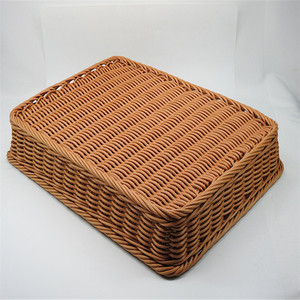 Basket Baskets Rectangular Customs Color Plastic Wicker Cheap Pp Rattan Basket Empty Weaving Storage Baskets