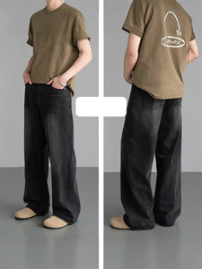 <span class=keywords><strong>Jeans</strong></span> Casual larghi da uomo <span class=keywords><strong>Jeans</strong></span> larghi a gamba larga da uomo Vintage moda Street Wear da uomo <span class=keywords><strong>Jeans</strong></span> dritti di alta qualità - Product Image 3