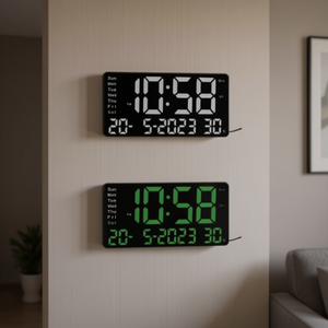 <b>Digital</b> Wall <b>Clock</b> Large Display Led Alarm <b>Clock</b> With Temperature And Calendar For Home Office Bedroom - Product Image 3