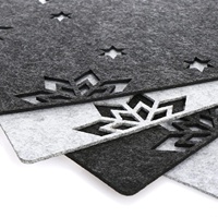 Napperon en feutre durable gris foncé et clair de rectangle de décoration de table de salle à manger de Noël de Offre Spéciale avec le motif évidé fait sur commande d'étoile