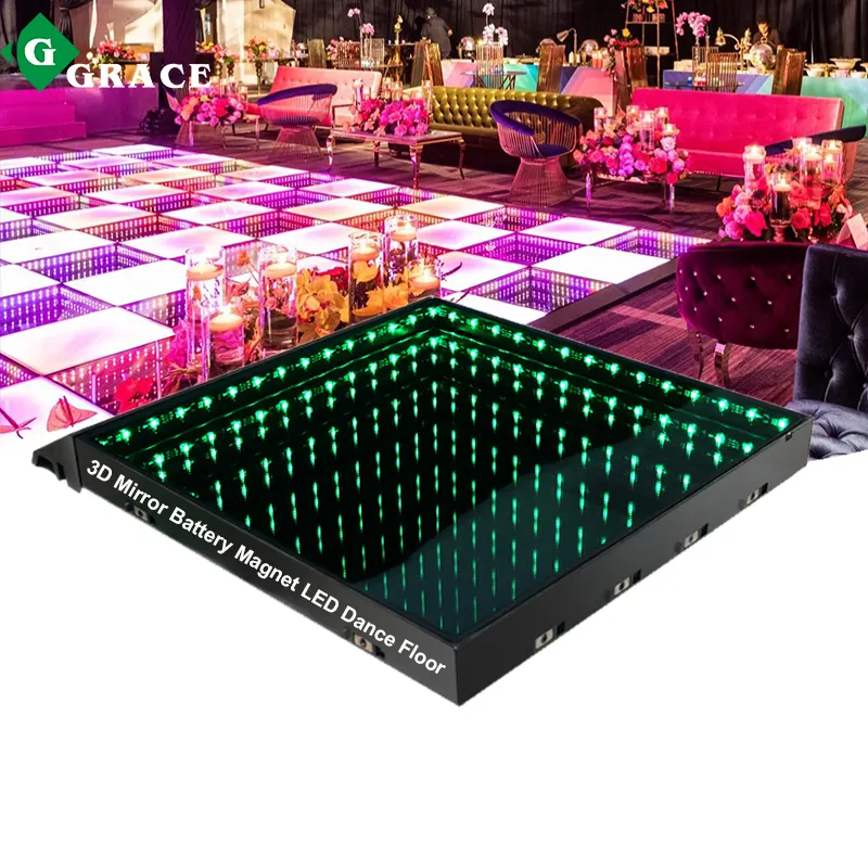 Igracelite pin 3D gương thắp sáng LED Dance Floor đối Wedding party sân khấu