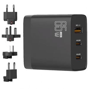 อะแดปเตอร์ชาร์จเร็ว 65w PD ชาร์จเร็วแบบพับได้ พอร์ต A+C+C หลายพอร์ต รุ่นส่วนตัว อะแดปเตอร์สำหรับเดินทาง ชาร์จเร็ว - Product Image 2