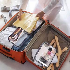 Bolsa de Aseo Transparente Reutilizable de PVC para Mujer, Bolsa de Viaje con Cierre, Bolsa de Maquillaje Impermeable con Etiqueta Privada - Product Image 6