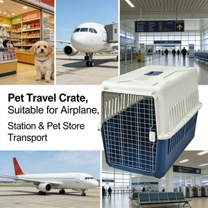 Cage de transport pour animaux de compagnie, durable, à roulettes, en PP, pour animaux de taille moyenne et grande, utilisation en voiture et en avion - Product Image 1