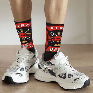 Chaussettes <span class=keywords><strong>de</strong></span> robe personnalisées avec Logo du service des pompiers, chaussettes chaudes à la mode pour les pompiers et les secours - Product Image 5