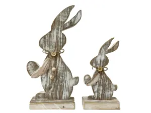 Pasqua in legno coniglio ornamenti decorativi in legno per la decorazione della casa