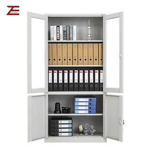 Armoire de <span class=keywords><strong>rangement</strong></span> en acier pour meubles de <span class=keywords><strong>bureau</strong></span>, porte en verre, armoire de classement en métal - Product Image 2